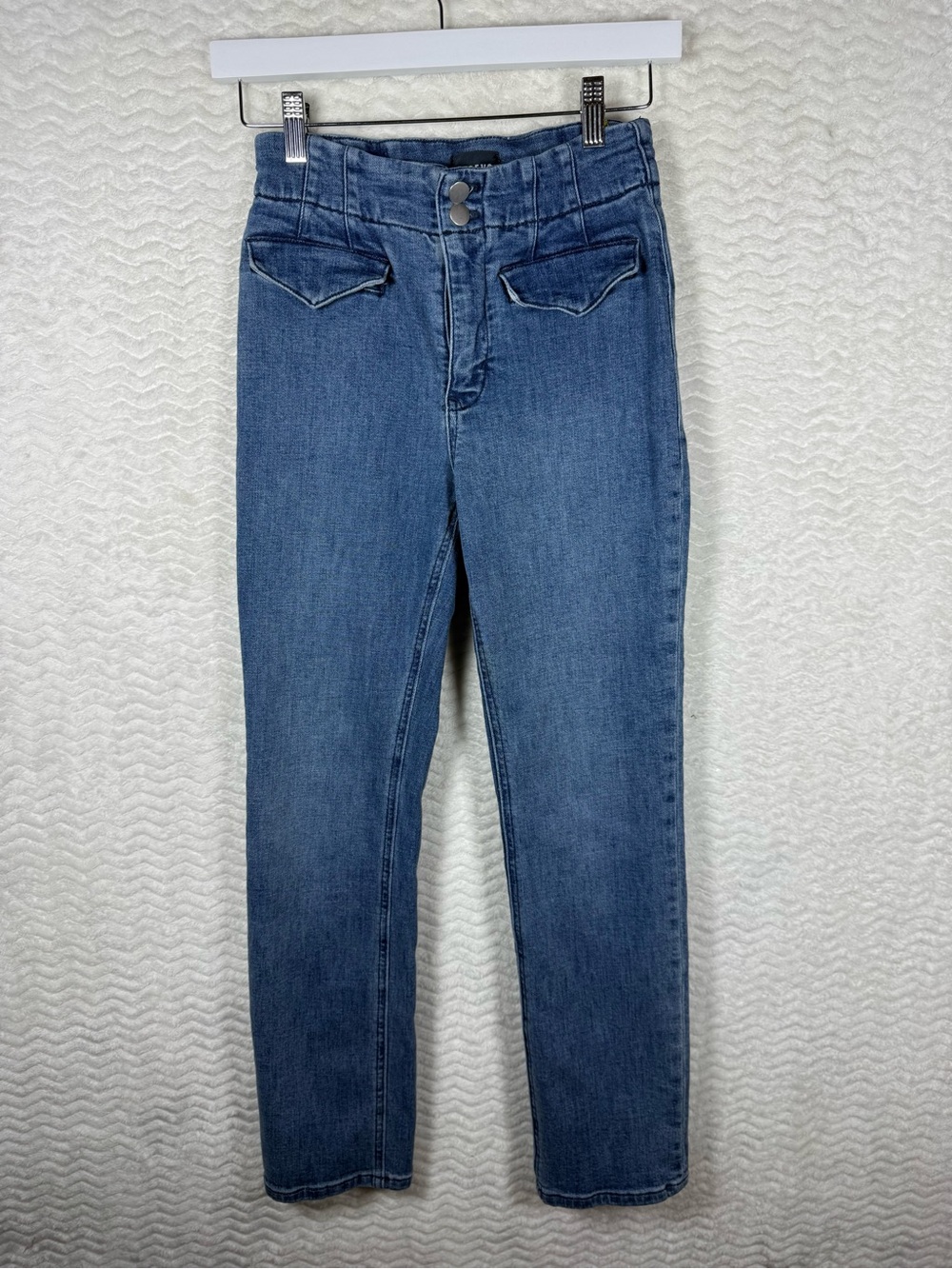 Mauve High-Rise Slim Straight Jeans in Medium Blue